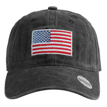 Load image into Gallery viewer, USA Flag Embroidered Baseball Cap - Black