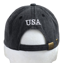 Load image into Gallery viewer, USA Flag Embroidered Baseball Cap - Black