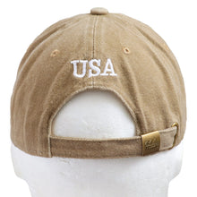 Load image into Gallery viewer, USA Flag Embroidered Baseball Cap - Khaki