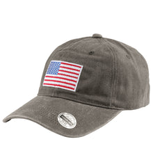 Load image into Gallery viewer, USA Flag Embroidered Baseball Cap - Light Gray