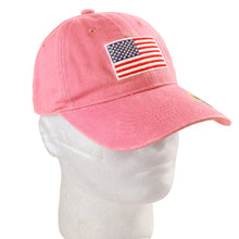 Load image into Gallery viewer, USA Flag Embroidered Baseball Cap - Pink