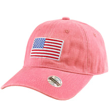 Load image into Gallery viewer, USA Flag Embroidered Baseball Cap - Pink