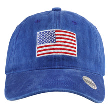 Load image into Gallery viewer, USA Flag Embroidered Baseball Cap - Royal Blue
